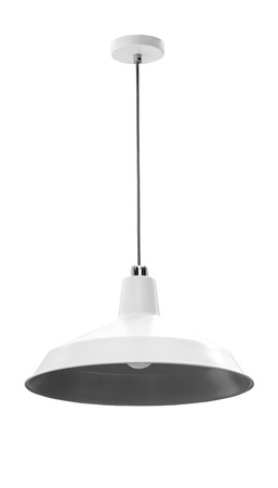 Modern hanging lamp, isolated on white backgroundの写真素材