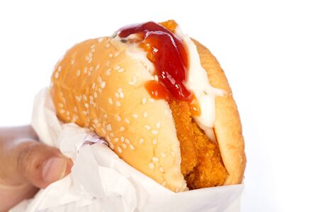 Hamburger isolated on white backgroundの写真素材