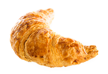 Fresh croissant on white backgroundの写真素材