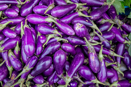 Eggplant purple in the market, Thailandの写真素材