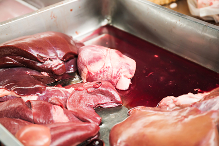 Pork organs In the marketの写真素材