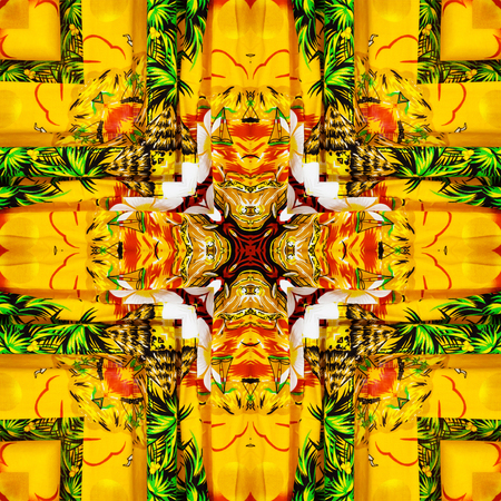 Background of Thai style fabric patternの写真素材