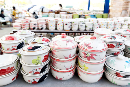 Ceramic clay pottery sold in thailand.Shop of Pottery