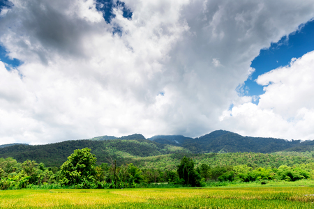 Blue sky and mountainsの写真素材