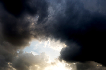 Black clouds. Rain Clouds on the skyの写真素材
