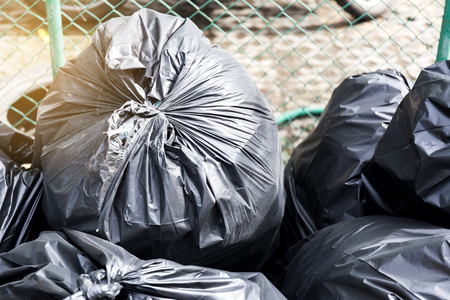 black garbage bagsの写真素材
