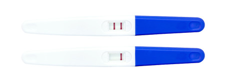 Pregnancy test isolated on white backgroundの写真素材