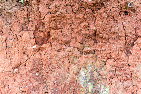 Close up of baked clay background Texture. Dry earth texture backgroudの写真素材