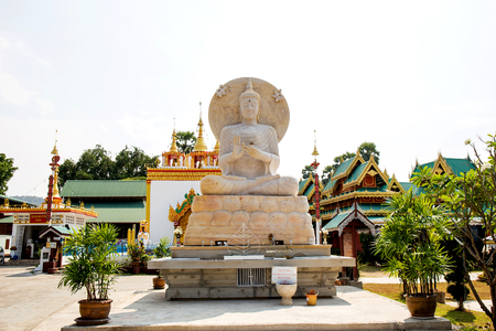 Burmese architectural style of Jong Klang Temple and Jong Kham temple Mae Hong Son, Northern Thailandのeditorial素材