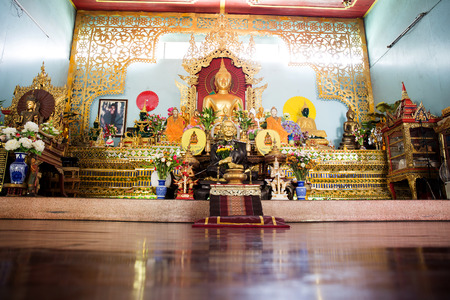 Burmese architectural style of Jong Klang Temple and Jong Kham temple Mae Hong Son, Northern Thailandのeditorial素材