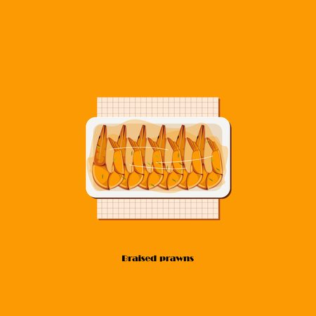 Braised prawnsのイラスト素材