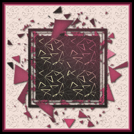 colorful geometric abstract silk scarf design