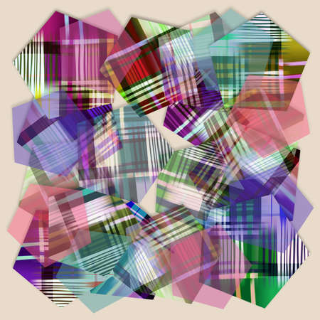 colorful geometric silk scarf designの写真素材