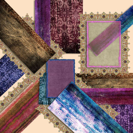 Worn paper,fabric,marble textured abstract colorful scarf design
