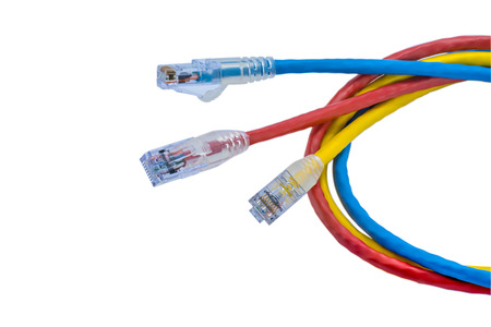 UTP cables patch cord, isolated on white background