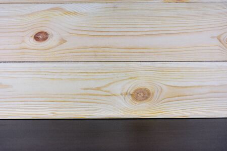 Wood wall and black table for background, backdropの写真素材