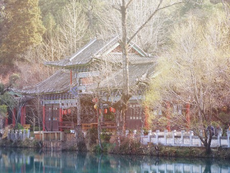 Nature background concept : The beautiful garden of imperial palace in Chinaのeditorial素材