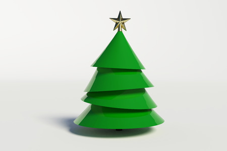 3d christmas tree on white backgroundの写真素材
