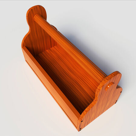 Empty wooden toolbox on white backgroundの写真素材