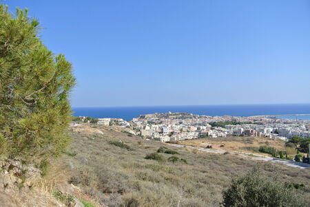 landscape over Mountains in Crete, Greeceの写真素材
