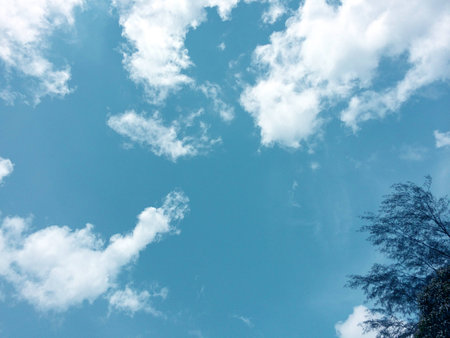  Blue sky with clouds, for backgrounds or texturesの写真素材