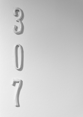 Number 307 vertically arrangedの写真素材