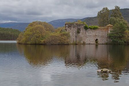Loch an Eilean Castle, Scotland の写真素材