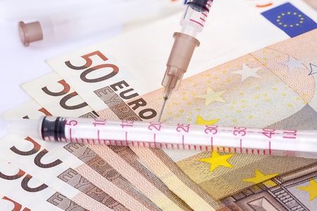 The injection of euro capitalの写真素材