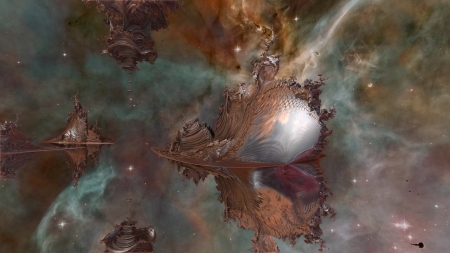beautiful rendered Fractale galaxyの写真素材