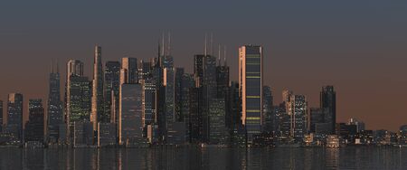 Any nice panorama illustration of a skylineの写真素材