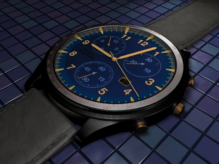 wristwatch, illustration of small clock worn around the wristの写真素材