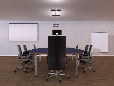 An empty meeting room and conference tableの写真素材