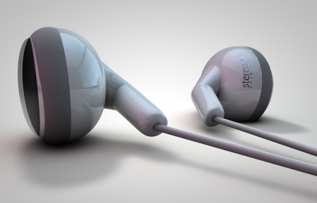 3D rendered illustration of isolated Ear Budsの写真素材