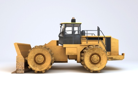 3D illustration of isolated earth mover vehicle
