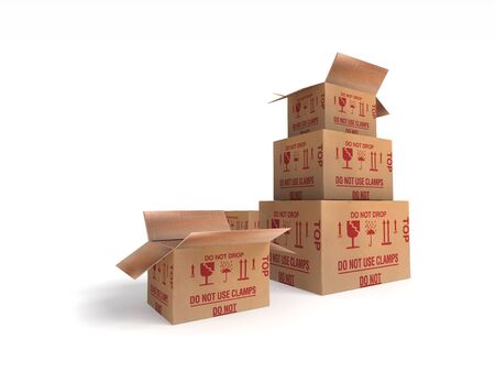illustration of rendering isolated parcel pack post Box and Giftの写真素材