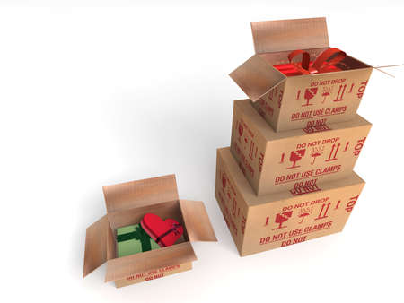 illustration of rendering isolated parcel pack post Box and Giftの写真素材