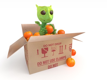 illustration of rendering isolated parcel pack post Box and Apple maleの写真素材