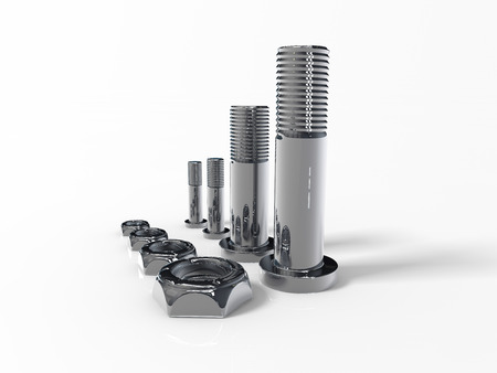 3D Illustration of the rendered industry Nuts   Screwsの写真素材