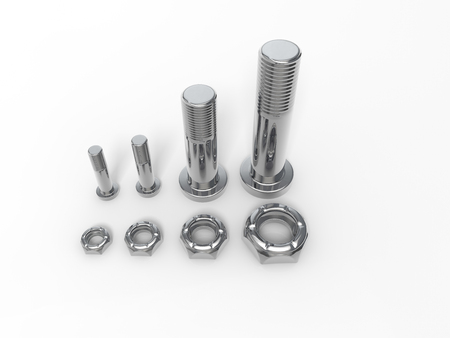 3D Illustration of the rendered industry Nuts   Screwsの写真素材