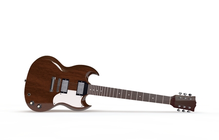 3D Illustration and rendering of isolated E-Guitarの写真素材
