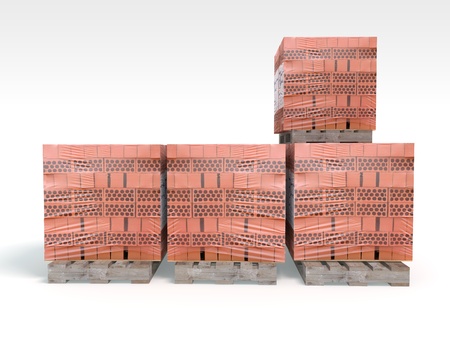 3D Illustration and rendering of pallet bricksの写真素材