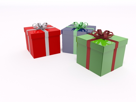 rendered illustration of xmas gifts box decorationの写真素材