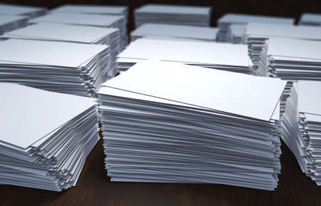 rendered illustration of white blank business cards