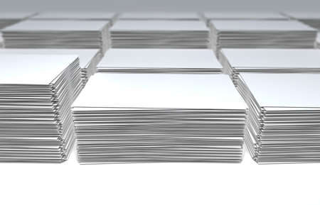 rendered illustration of white blank business cardsの写真素材