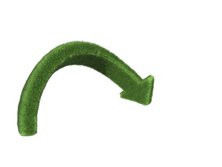 3D Illustration and rendering of green grass arrowの写真素材