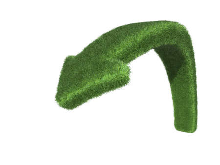 3D Illustration and rendering of green grass arrowの写真素材