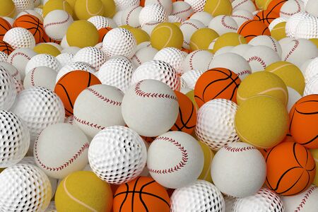 3D computer rendered illustration the Different Sports Balls