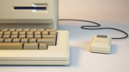 3d rendered illustration of old personal computer
