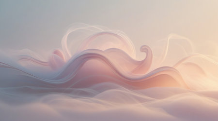 Abstraction - curls of smoke of soft pink color, beautiful background. Generated by AI.の素材