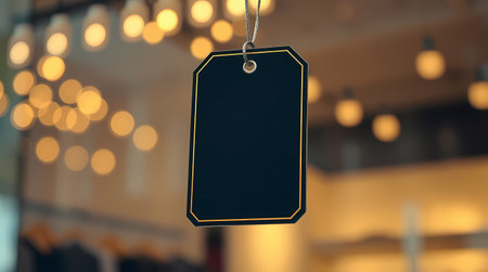 Picture on the theme of Black Friday - a price tag in a store with an empty field. Generated by AI.の素材